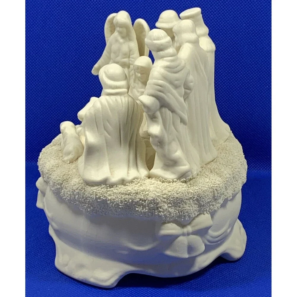 NATIVITY SCENE HOLY FAMILY ANGEL WISEMEN SHEPARD MUSIC BOX